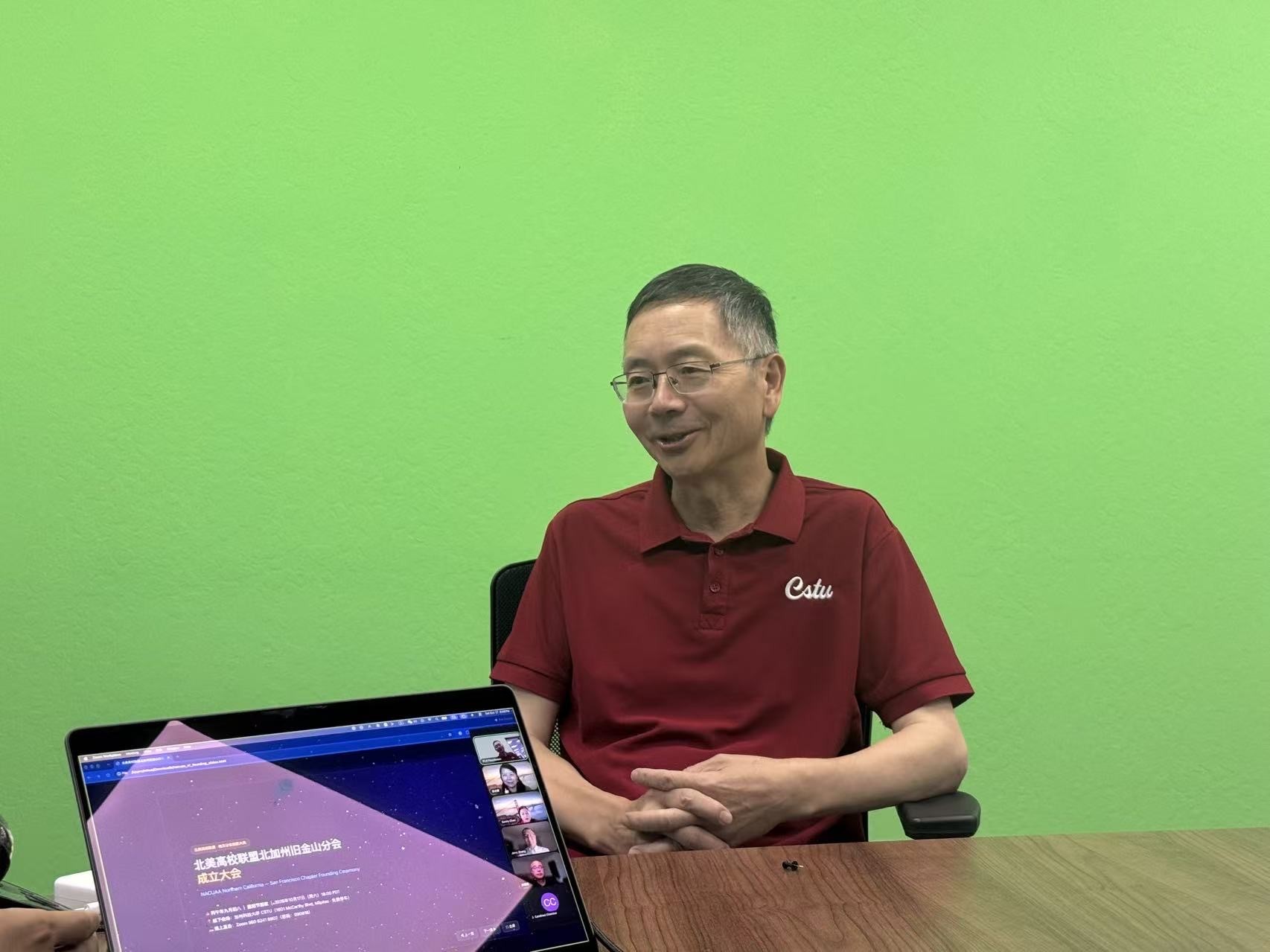 CSTU President Qin delivering remarks at the founding ceremony